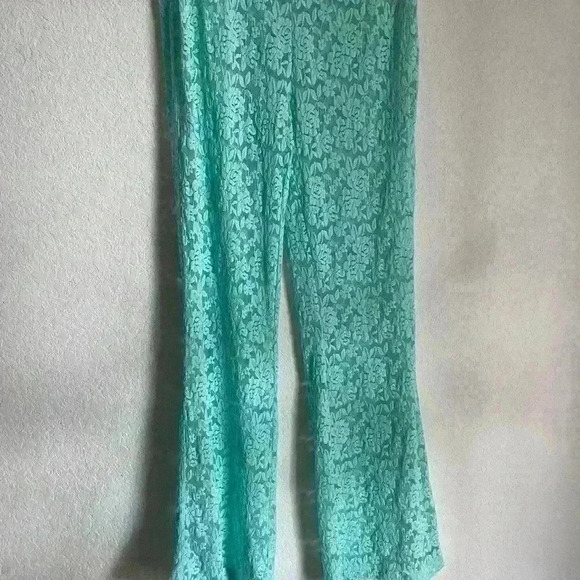 Free People Intimately All Day Lace Floral Sheer Flare Coquette Boho Trousers S - Picture 3 of 10